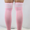 Knee High Football Socks Pink/White