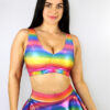 Rainbow Pride Sparkle Mid Waisted Skort