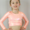 Ibiza Sparkle Long Sleeve Crop Top Youth Girls