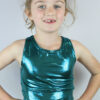 Jade Sparkle Long Line Crop Top Youth Girls