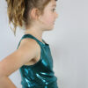 Jade Sparkle Long Line Crop Top Youth Girls