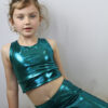 Jade Sparkle Long Line Crop Top Youth Girls