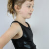 Black Sparkle Long Line Crop Top Youth Girls