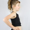 Matte Black Long Line Crop Top Youth Girls