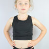 Matte Black Long Line Crop Top Youth Girls