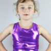 Purple Sparkle Long Line Crop Top Youth Girls