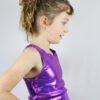 Purple Sparkle Long Line Crop Top Youth Girls