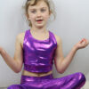 Purple Sparkle Long Line Crop Top Youth Girls