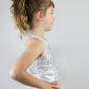 White Sparkle Long Line Crop Top Youth Girls