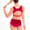 Velvet Sports Top Dark red