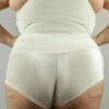 Velveteratti Ivory High Waisted BRAZIL Scrunchie Bum Shorts &#8211; Plus Size