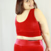 Velveteratti Red High Waisted BRAZIL Scrunchie Bum Shorts &#8211; Plus Size