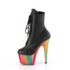 ADORE-1020RC Black Faux Leather/Rainbow Chrome