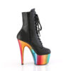 ADORE-1020RC Black Faux Leather/Rainbow Chrome