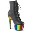 ADORE-1020RC Black Faux Leather/Rainbow Chrome