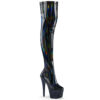 BEJEWELED-3000-7 Black Stretch Holo Patent/Midnight Black Rhinestone