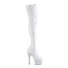 BEJEWELED-3000-7 White Stretch Holo Patent/White Rhinestone