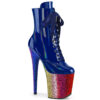 FLAMINGO-1020HG Royal Blue Holo Patent/Rainbow Glitter