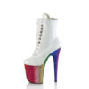 FLAMINGO-1020HG White Holo Patent/Rainbow Glitter