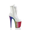 FLAMINGO-1020HG White Holo Patent/Rainbow Glitter