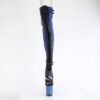 FLAMINGO-3027 Blue Faux Suede-Black Faux Leather/Frosted Blue