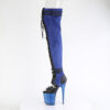 FLAMINGO-3027 Blue Faux Suede-Black Faux Leather/Frosted Blue