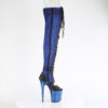 FLAMINGO-3027 Blue Faux Suede-Black Faux Leather/Frosted Blue