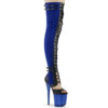 FLAMINGO-3027 Blue Faux Suede-Black Faux Leather/Frosted Blue