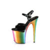 FLAMINGO-809RC Black Patent/Rainbow Chrome