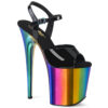 FLAMINGO-809RC Black Patent/Rainbow Chrome