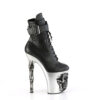 RAPTURE-1020Stretch-LT Black Faux Leather/Silver Matte-Rubbed Black