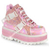 SLACKER-50 Baby Pink Holographic Patent-Pink Multi Glitter