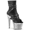 SPECTATOR-1015 Black faux Leather/Clear-Silver Chrome