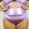 Lilac Sparkle High Waisted BRAZIL Scrunchie Bum Shorts &#8211; Plus Size | Pole Wear