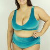 Velveteratti Turquoise Mid Waisted BRAZIL Scrunchie Bum Shorts &#8211; Plus Size | Pole Wear
