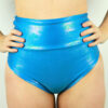 Aqua Sparkle SUPER High Waisted BRAZIL Scrunchie Bum Shorts
