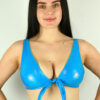 Aqua Sparkle Tie-up Bra