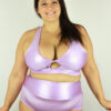 Lilac Sparkle High Waisted BRAZIL Scrunchie Bum Shorts &#8211; Plus Size | Pole Wear