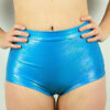 Aqua Sparkle High Waist Cheeky Shorts