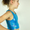 Aqua Sparkle Long Line Crop Top Youth Girls