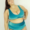 Velveteratti Turquoise Sweet Scoop Plus Size Sports Bra