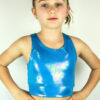 Aqua Sparkle Long Line Crop Top Youth Girls