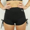 Matte Black Tie up Gym Short