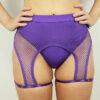 FELIX Mid Waist Open Mesh Garter Short &#8211; PURPLE | Pole Wear