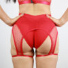 FELIX Mid Waist Open Mesh Garter Short &#8211; RED | Pole Wear