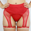 FELIX Mid Waist Open Mesh Garter Short &#8211; RED | Pole Wear