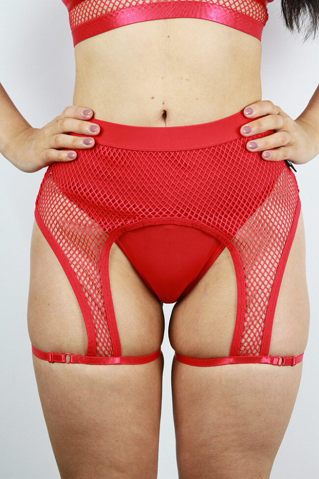 FELIX-Mid-Waist-Open-Mesh-Garter-Short-RED-Pole-Wear-FRONT.jpg
