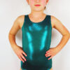 Jade Green Sparkle Sleeveless One Piece Girls Leotard For Gymnastics