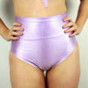 Lilac Sparkle SUPER High Waisted BRAZIL Scrunchie Bum Shorts