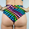 Checkerboard Mid Waisted BRAZIL Scrunchie Bum Shorts | Pole Wear